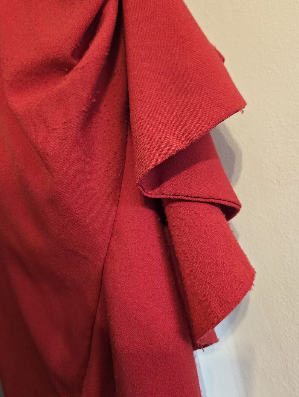 Grass-Fields Red Ruffle Cold-Shoulder High low corset dress Size 8 - Picture 4 of 15